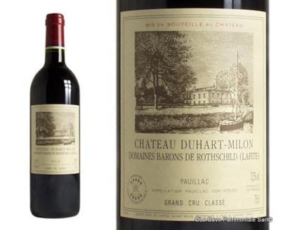 bouteille de 75cl et son étiquette de Château Duhart-Milon 2011,Pauillac,4e Grand Cru Classé