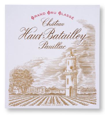une bouteille 75cl et son étiquette de Chateau Haut Batailley 2018