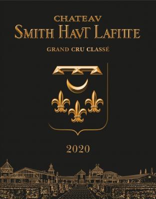 bouteille et étiquette dt Château Smith Haut Lafitte 2020 rouge