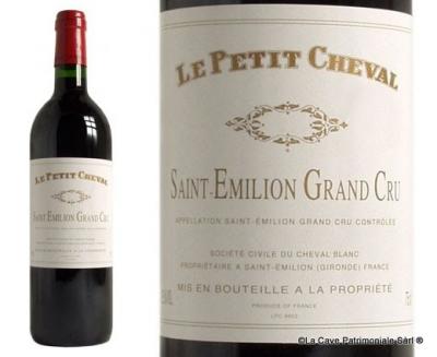 bouteille 75cl de Le Petit Cheval 2019 St-Émilion second vin du Château Cheval Blanc